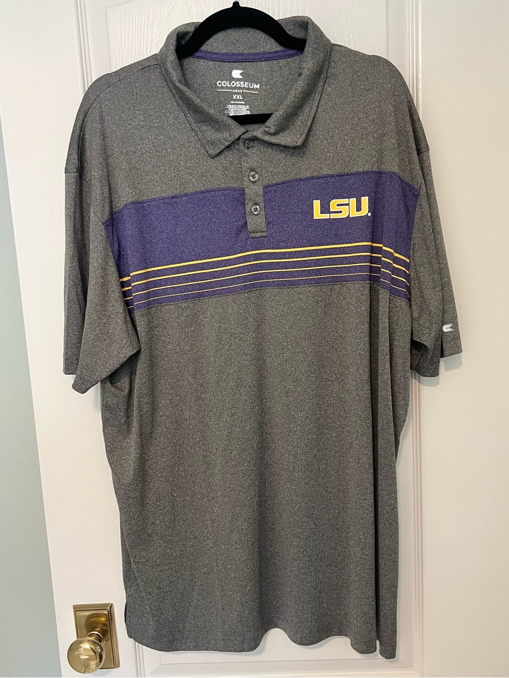 LSU Men's Gray Polo